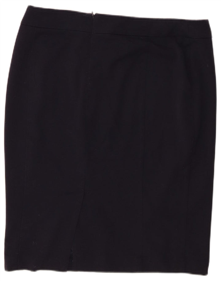 Gonna a tubino da donna Marks & Spencer UK 14 Large W34 poliestere blu navy
