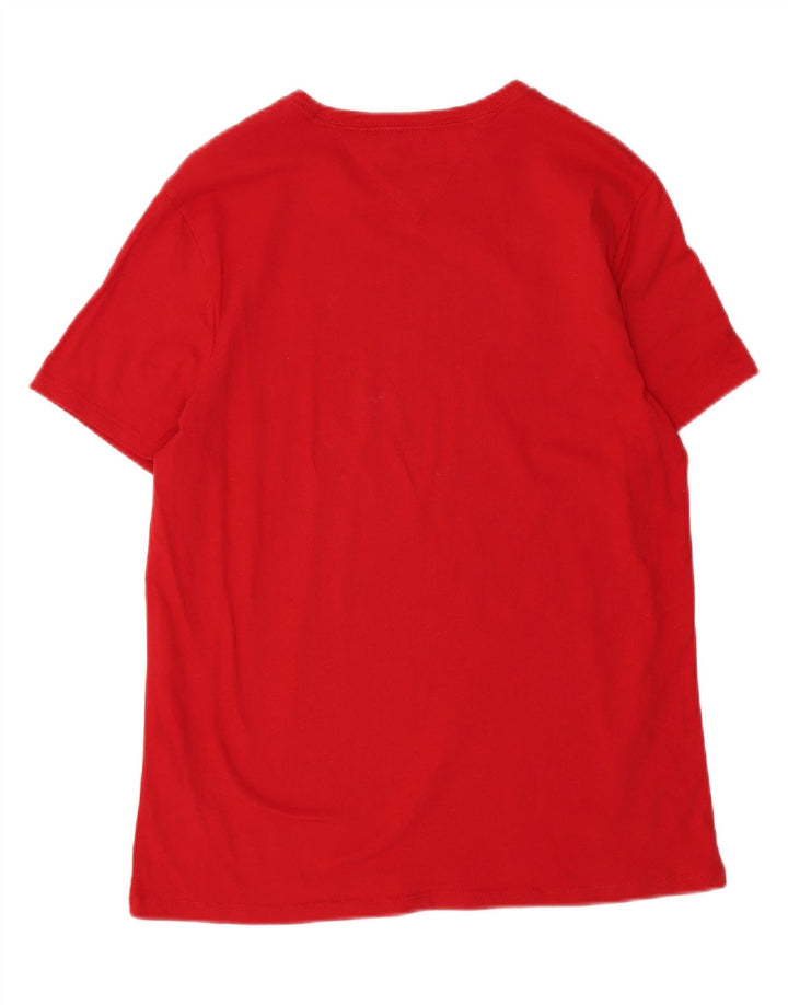 TOMMY HILFIGER Mens Graphic T-Shirt Top Medium Red Cotton Vintage Tommy Hilfiger and Second-Hand Tommy Hilfiger from Messina Hembry 