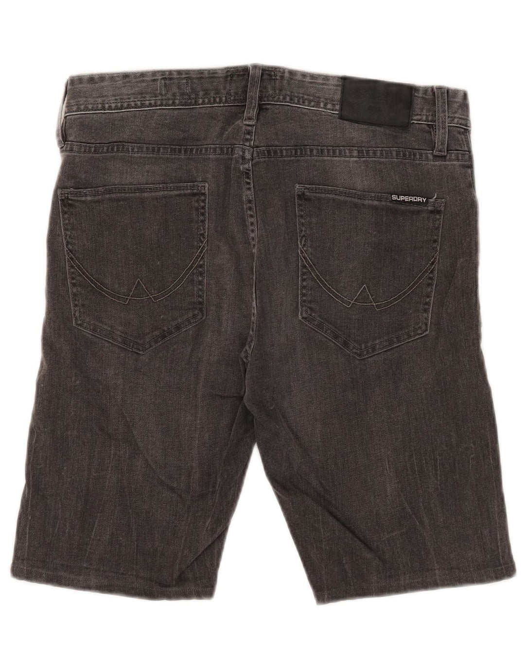 Pantaloncini di jeans slim corporale da uomo Superdry W32 cotone grigio medio