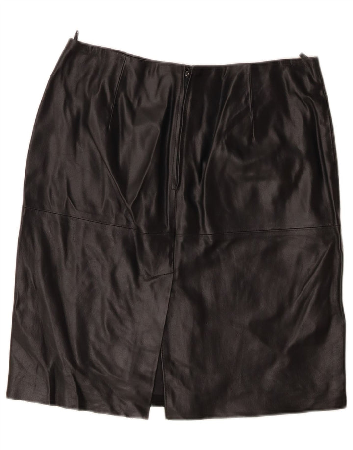 Gonna in pelle da donna Benetton IT 44 media W30 in pelle nera
