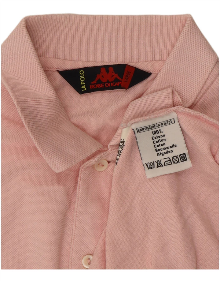 Polo Kappa Uomo Large Rosa In Cotone