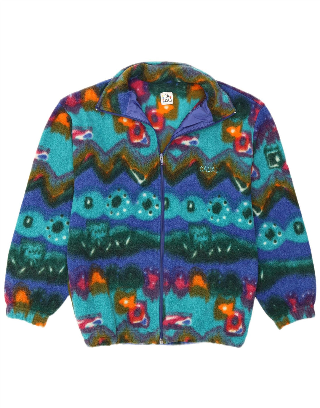 Giacca in pile da uomo Cacao IT 46 Small Poliestere geometrico multicolore