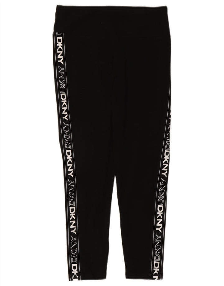 Leggings crop grafici da donna Dkny UK 12 cotone nero medio