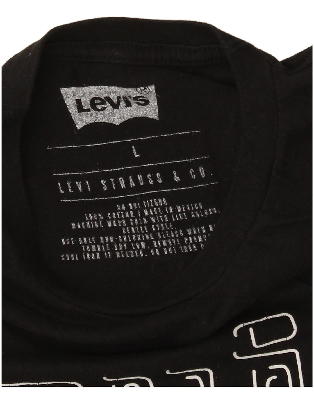 T-shirt grafica da uomo Levi's Top grande in cotone nero
