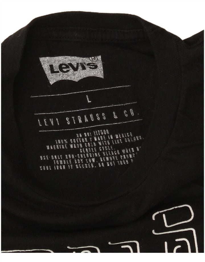 T-shirt grafica da uomo Levi's Top grande in cotone nero