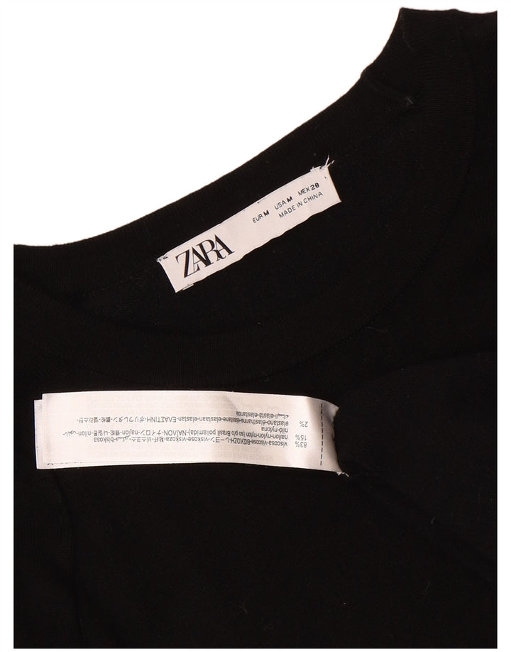 Maglione Zara da donna con scollo a barchetta UK 12 viscosa nera media