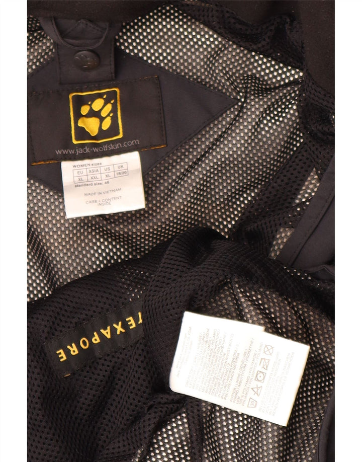 Giacca antipioggia oversize da donna Jack Wolfskin UK 18/20 XL Poliammide nera