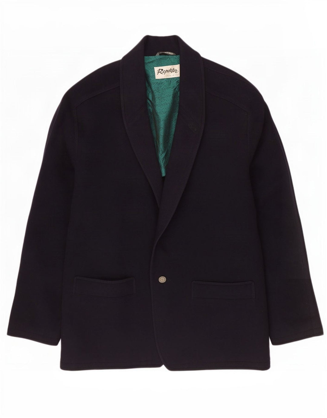 Giacca blazer da uomo a 1 bottone Reporter IT 56 3XL blu navy in cashmere