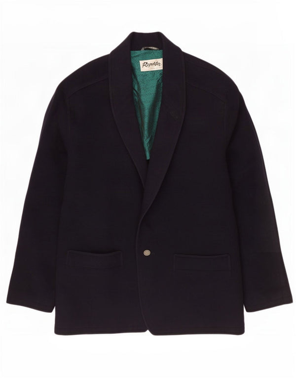 Giacca blazer da uomo a 1 bottone Reporter IT 56 3XL blu navy in cashmere