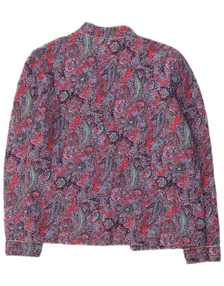 Giacca imbottita vintage da donna IT 36 Small Viola Paisley Viscosa