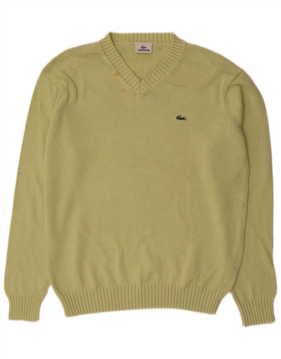 LACOSTE Maglione da uomo con scollo a V taglia 5 grande cotone verde