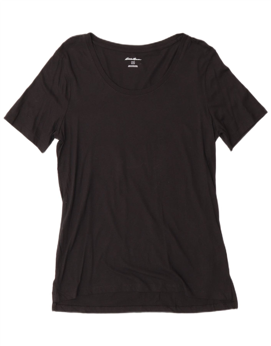 T-shirt da donna Eddie Bauer Top UK 12 cotone nero medio
