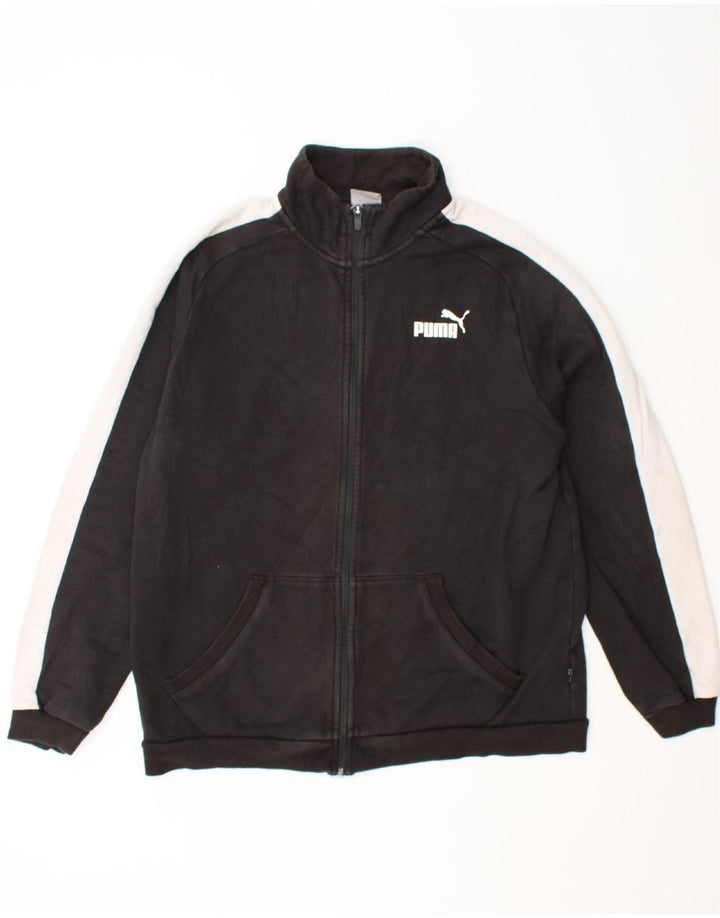 PUMA Mens Tracksuit Top Jacket Large Black Colourblock Cotton Vintage Puma and Second-Hand Puma from Messina Hembry 