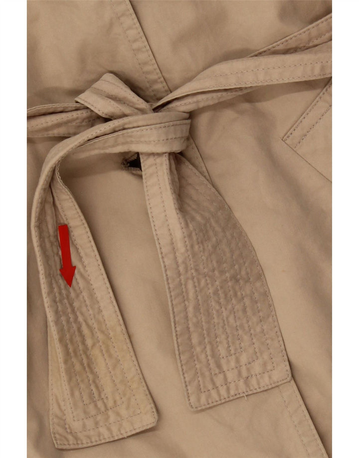 Trench oversize da fine settimana da donna vintage UK 8 piccolo in cotone beige