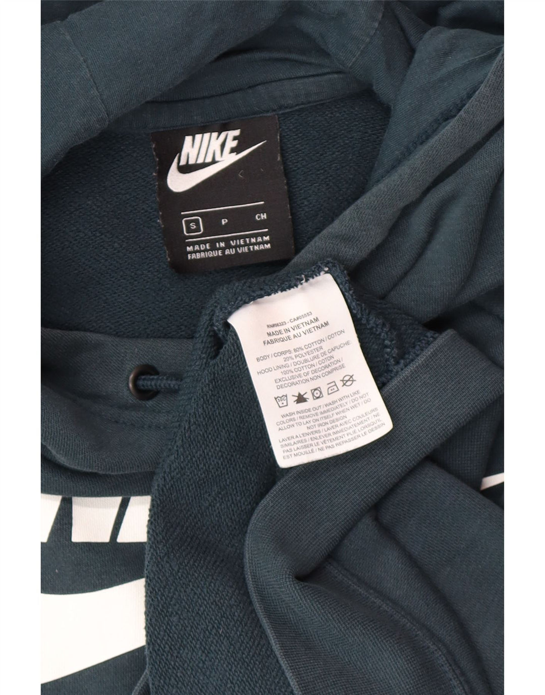 Felpa con cappuccio grafica Nike da uomo piccola in cotone blu