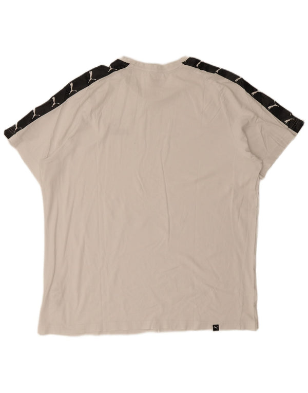 T-shirt grafica da uomo Puma Top 2XL cotone color block bianco