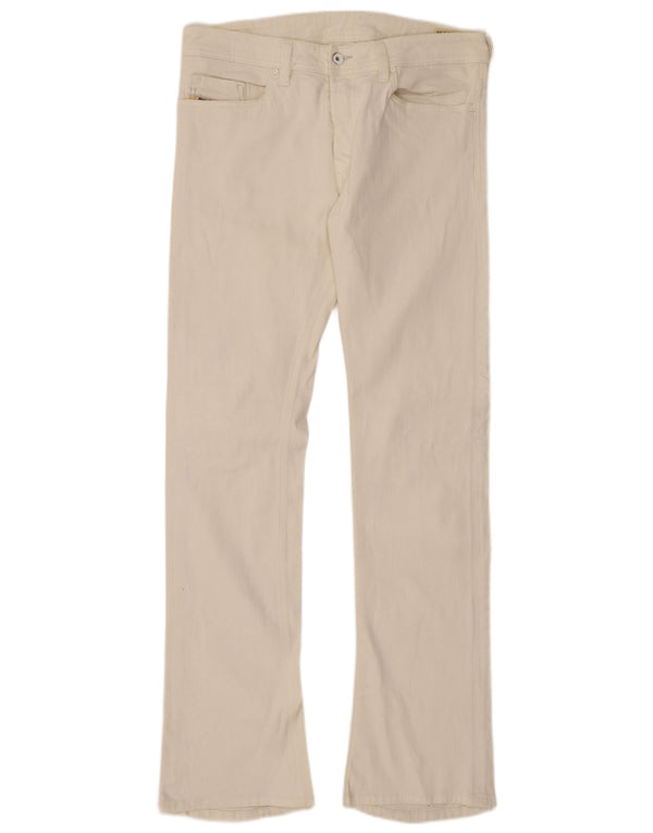 DIESEL Womens Trouleg Bootcut Jeans W32 L34 White Cotton