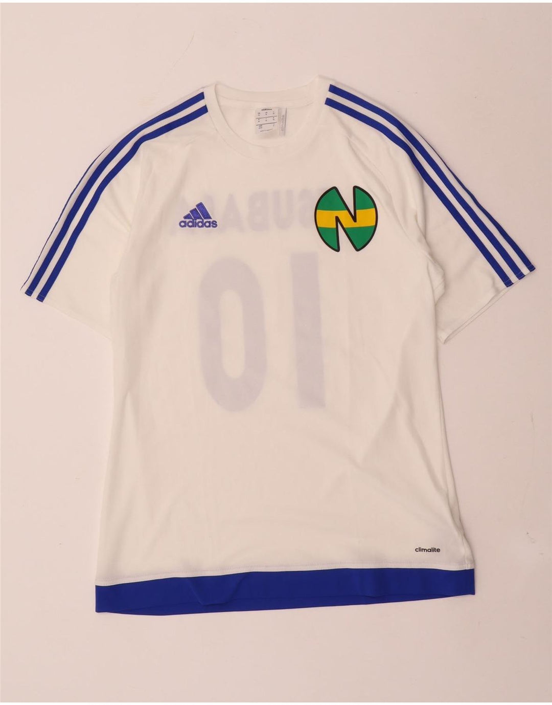 T-shirt grafica Adidas Climalite da uomo, colore bianco medio