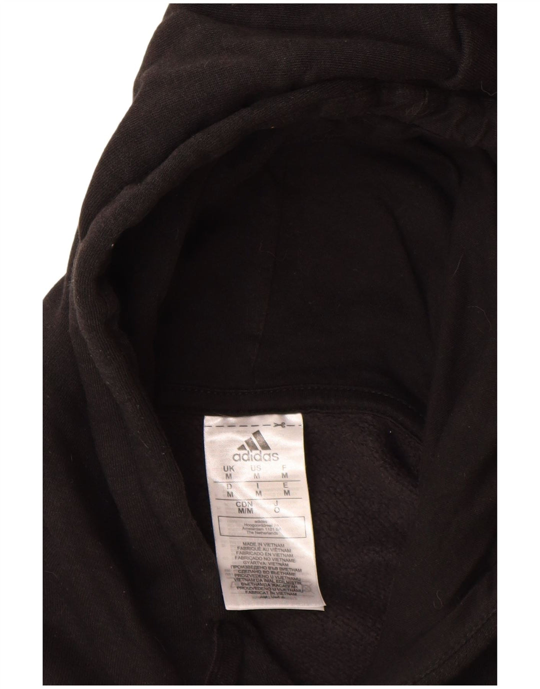 Felpa con cappuccio da uomo Adidas media in cotone nero