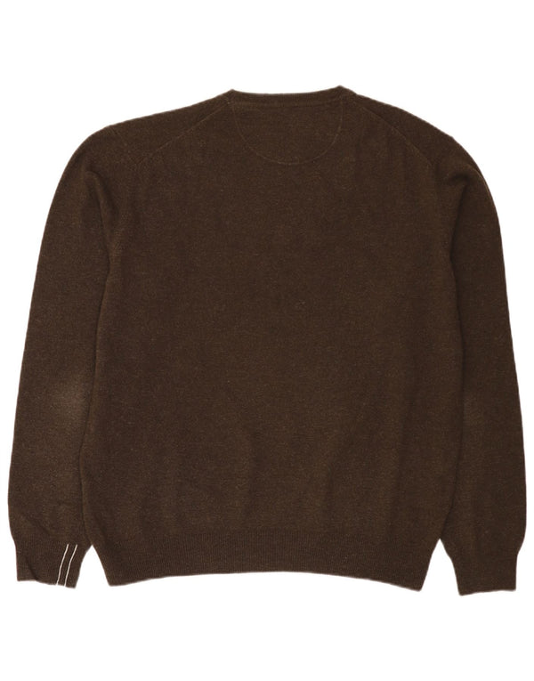 Marlboro Classics Maglione girocollo da uomo in lana marrone XL