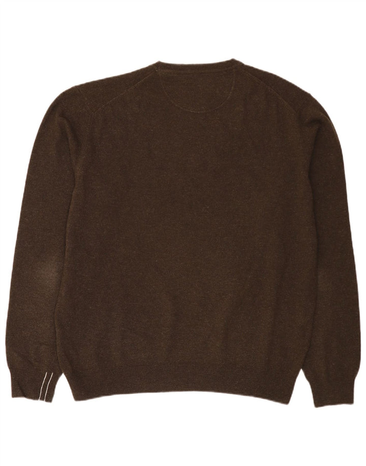 Marlboro Classics Maglione girocollo da uomo in lana marrone XL