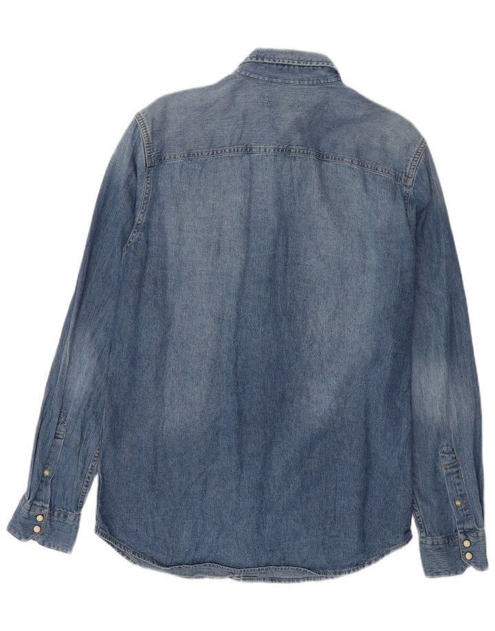 Camicia di jeans da uomo Jack & Jones in cotone blu medio