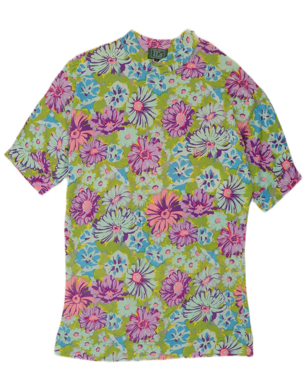 T-shirt da donna Olmes Carretti Top UK 16 grande viscosa floreale multicolore