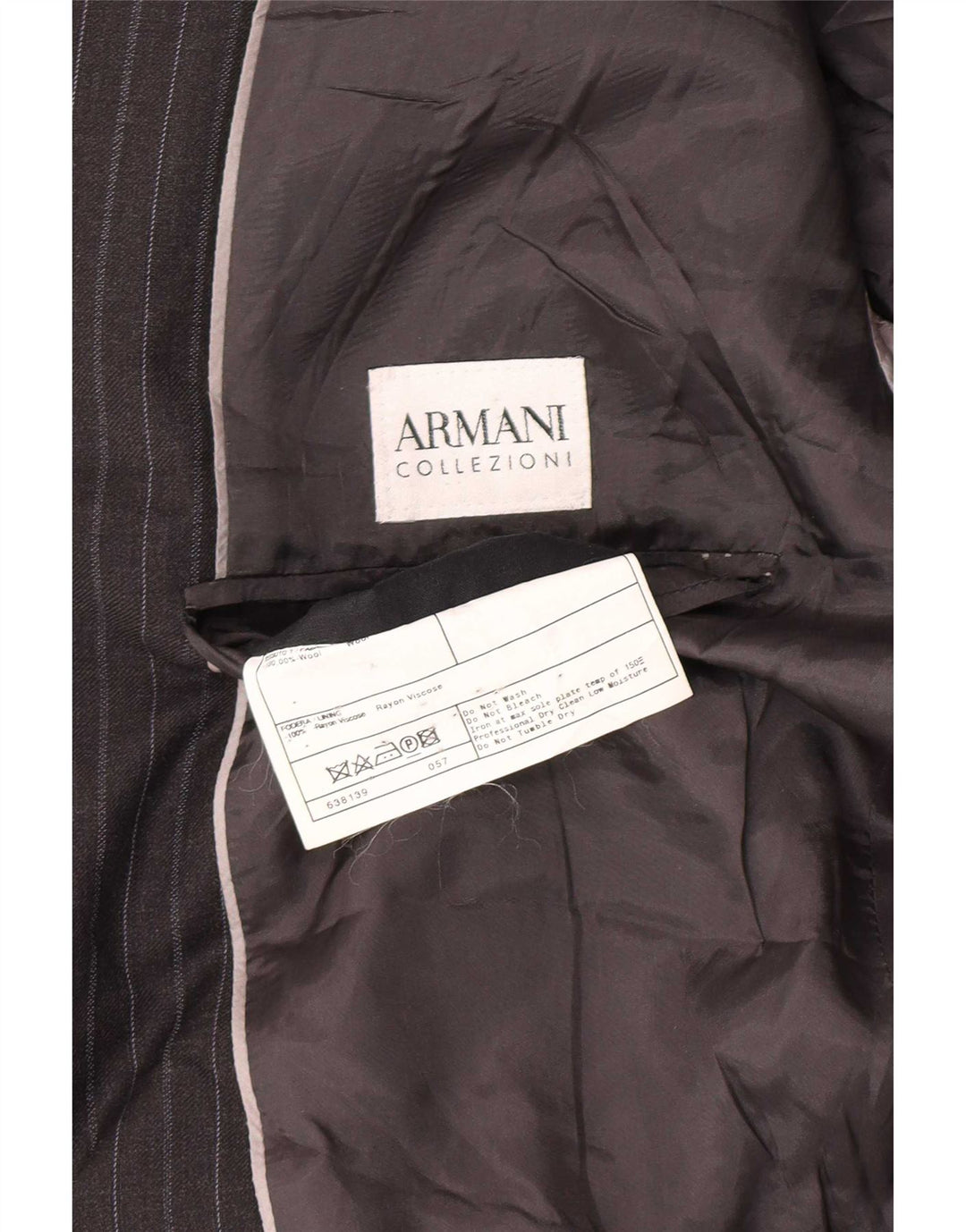 Giacca Blazer da Uomo a 2 Bottoni Armani Collezioni IT 52 XL Lana Gessata Grigia