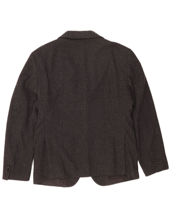 Giacca blazer da uomo a 2 bottoni Zara EU 52 grande lana a righe grigie