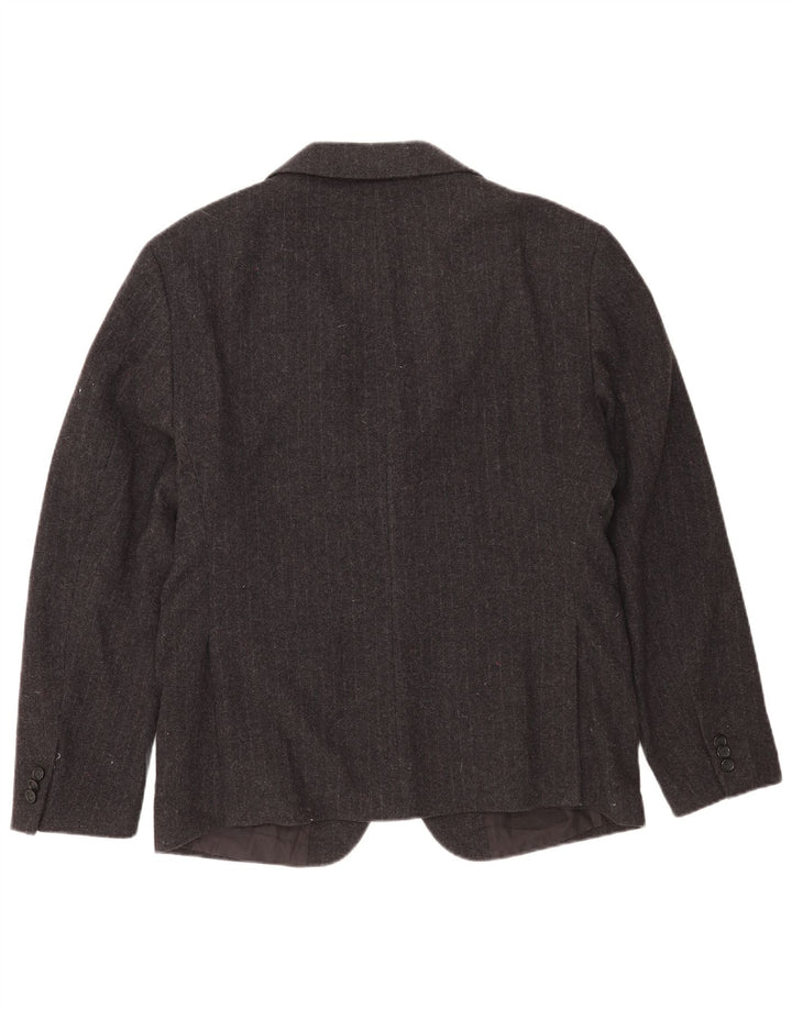 Giacca blazer da uomo a 2 bottoni Zara EU 52 grande lana a righe grigie