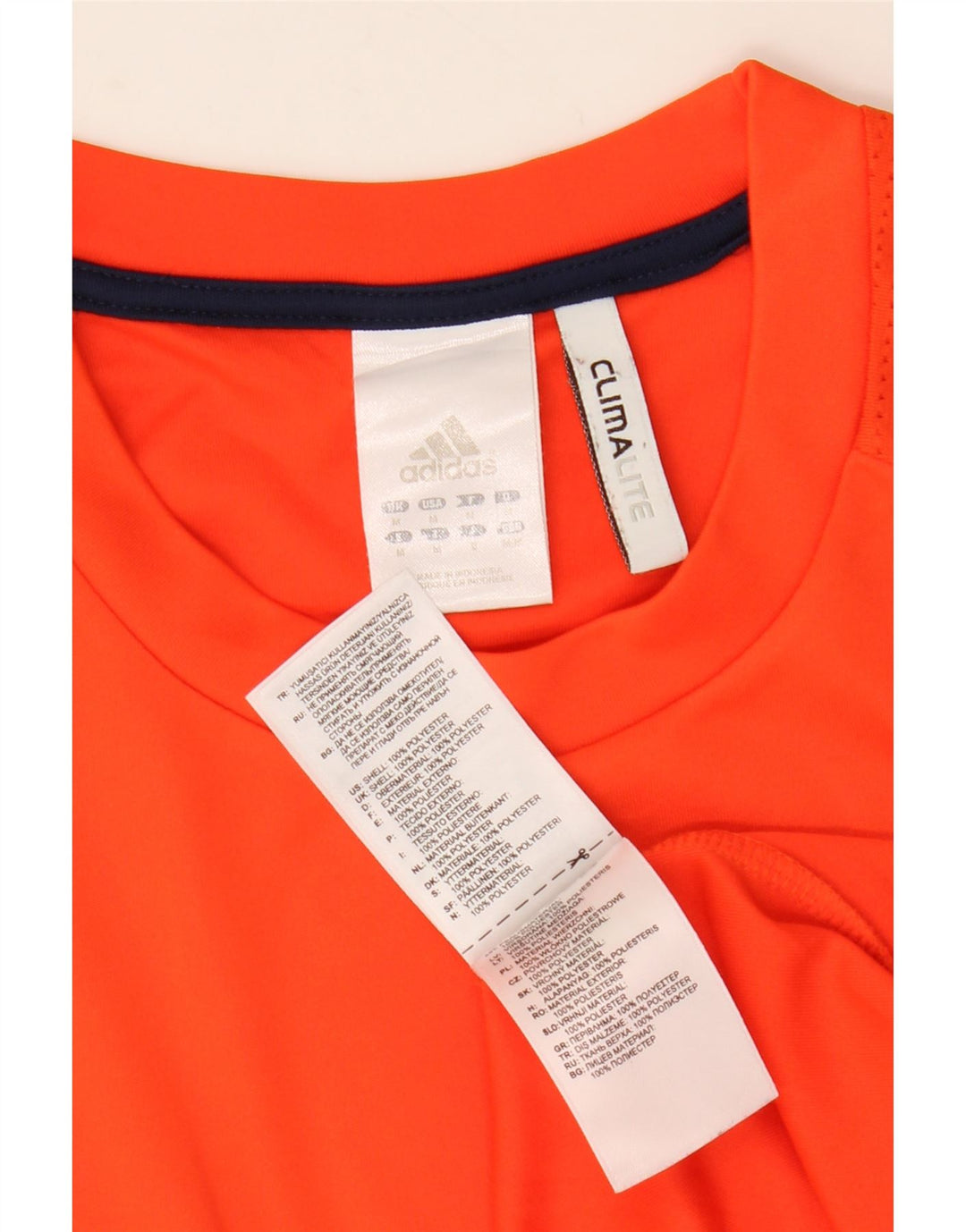 T-shirt Adidas Climalite da uomo Top in poliestere color block arancione medio