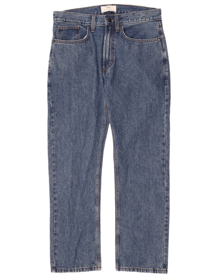 Jeans dritti da uomo Marks & Spencer W32 L29 cotone blu