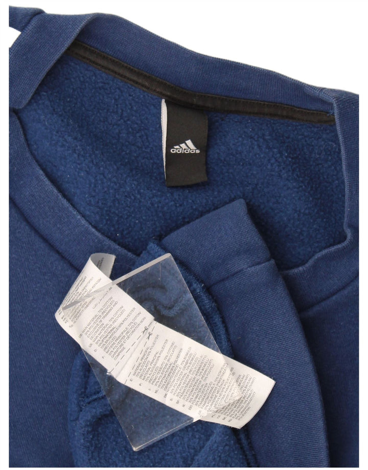 Felpa Adidas Uomo Maglione 2XL Blu Navy Cotone