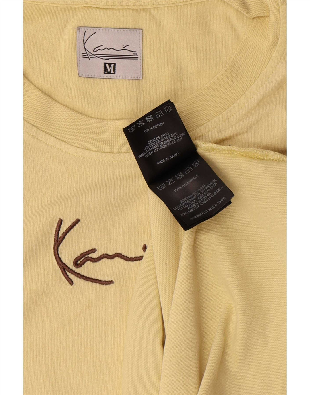 T-shirt grafica da uomo Karl Kani Top in cotone giallo medio