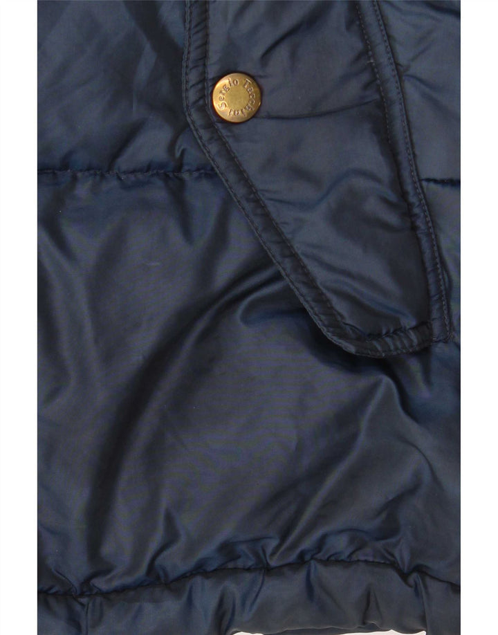 Giacca imbottita con cappuccio da uomo Sergio Tacchini UK 40 Large blu navy in poliammide