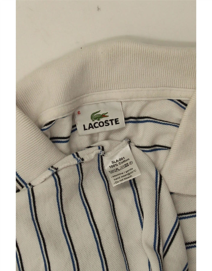 Polo da uomo LACOSTE taglia 6 XL in cotone a righe bianche
