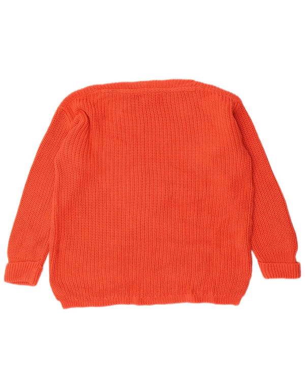 Maglione maglione con scollo a barca da donna Marks & Spencer UK 12 Cotone arancione medio