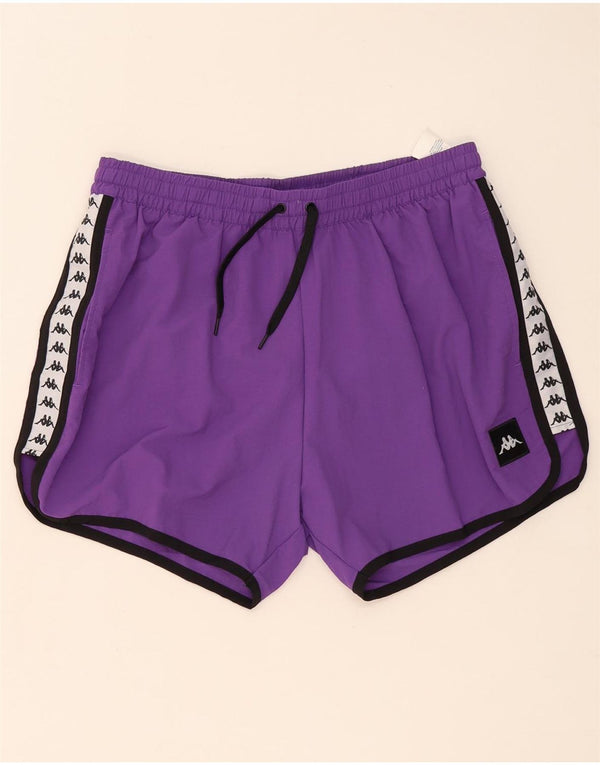 Pantaloncini da bagno con grafica Kappa da donna UK 14 Large Purple Colourblock