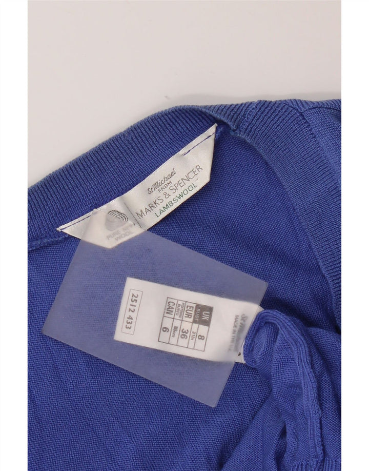 Maglione cardigan Marks & Spencer da donna St. Michael UK 8 piccolo blu