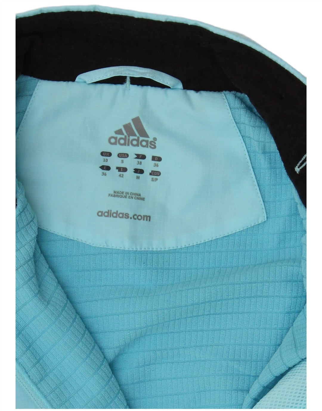 ADIDAS Womens Clima Proof Tracksuit Top Jacket UK 10 Small  Blue Polyester