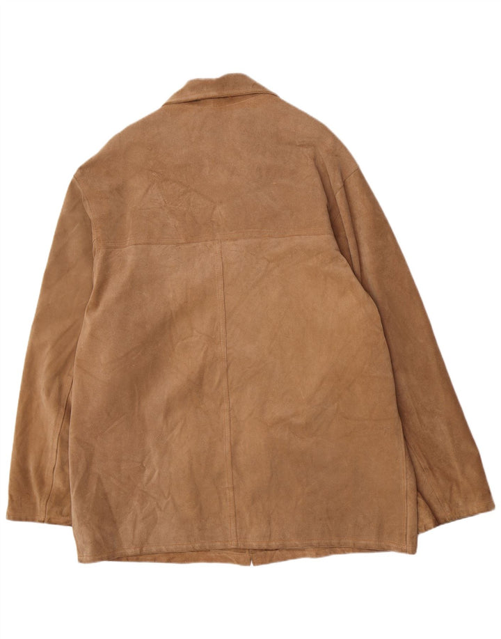 Giacca vintage in pelle scamosciata da uomo IT 54 2XL in pelle marrone