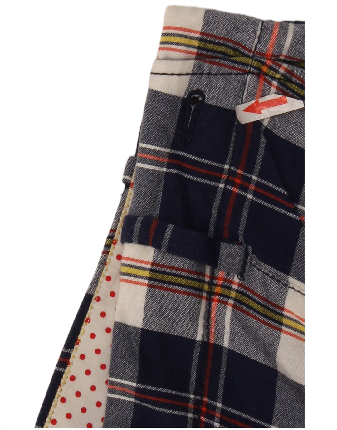 Pantaloncini chino da donna J. Crew US 4 Small W30 cotone a quadri blu navy