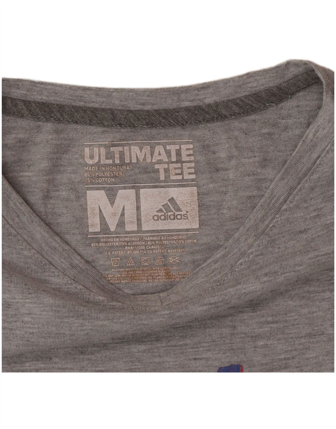 T-shirt grafica da donna Adidas Top UK 12 poliestere grigio medio
