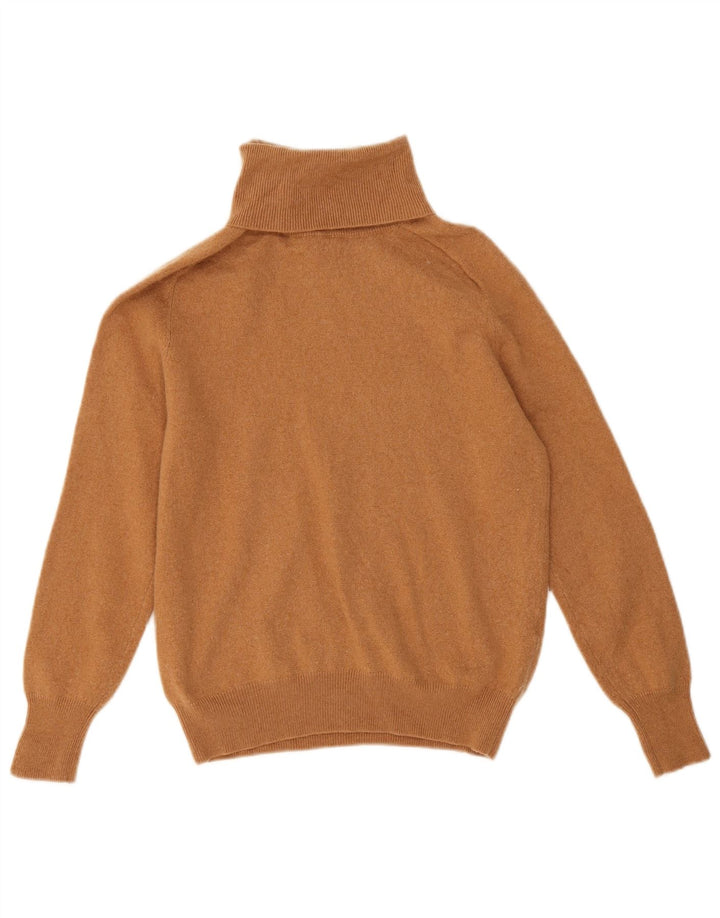 Maglione maglione collo alto da donna Zara UK 12 lana marrone medio