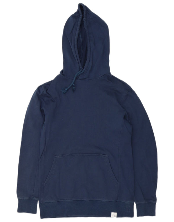 Felpa con cappuccio da uomo Adidas Small in cotone blu navy