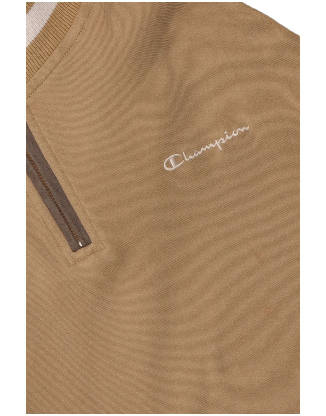 Felpa da donna Champion con zip e collo, maglione, UK 14, color block beige medio