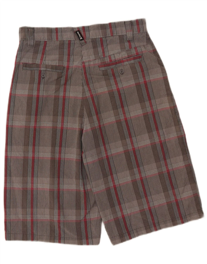 Pantaloncini chino Hurley da ragazzo 13-14 anni W27 in cotone grigio a quadri