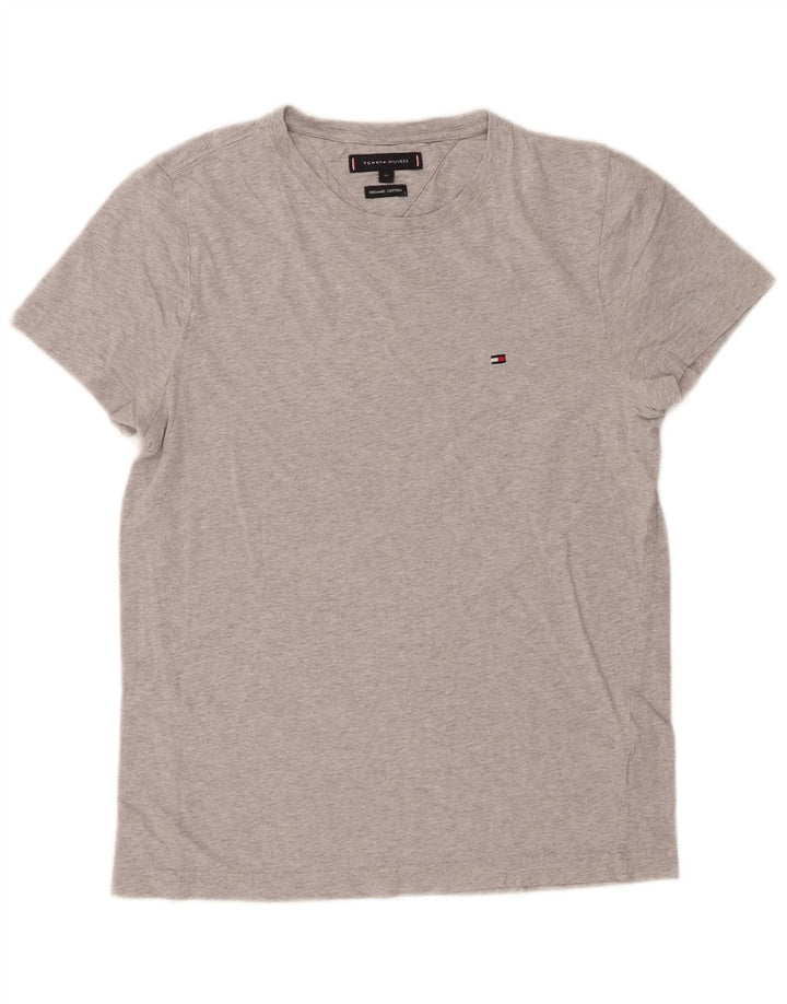 TOMMY HILFIGER T-shirt da uomo Top XS in cotone chiazzato grigio
