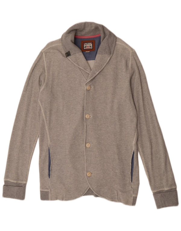 Maglione cardigan da uomo Diesel grande in cotone grigio