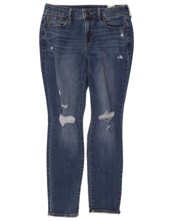 Jeans skinny invecchiati da donna Old Navy UK 8 piccoli W28 L26 cotone blu